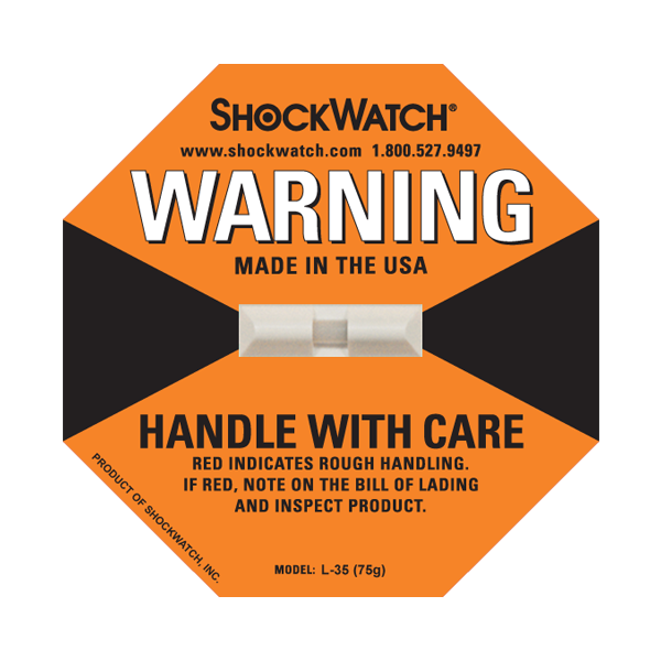 Shockwatch. Indicador de impacto que disuade y detecta el manejo incorrecto durante el transporte y la manipulación del producto- Sercalia