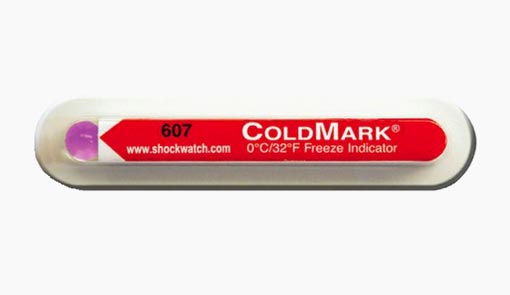 Indicador de temperatura ColdMark.  Control de temperatura. Ideal para monitorizar temperaturas de congelación durante la cadena de frío. Sercalia