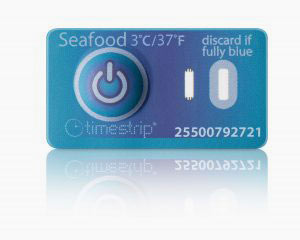 Timestrip seafood. Temperature indicators. Sercalia