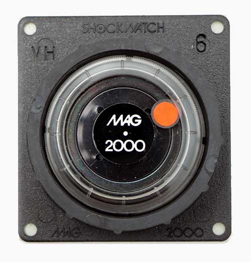 Mag 2000  indicador de impacto. Shockwatch.<br />
 .Sercalia