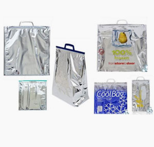 Isothermal bags and isothermal envelopes. Small isothermal bag. Large isothermal bag. Sercalia