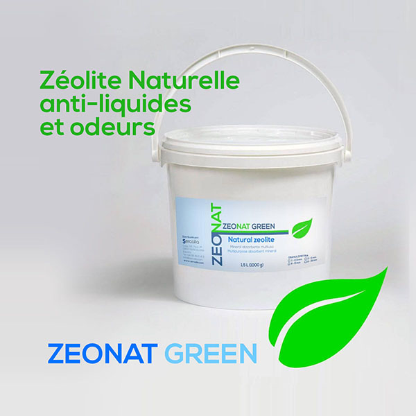 Zeolite. ZEONAT GREEN. Zéolite Naturelle. Ati-liquides et odeurs. ZEONAT. Sercalia