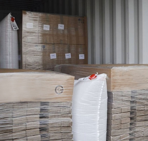 Dunnage bags. Airbags. Freight transport. Container ship. Cargo - sercalia