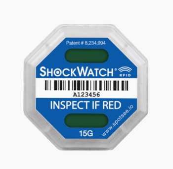 Indicateur d'impact rfid Shockwatch. Sercalia